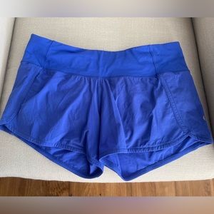 Lululemon Blue Speed Up 2.5 Shorts size 8